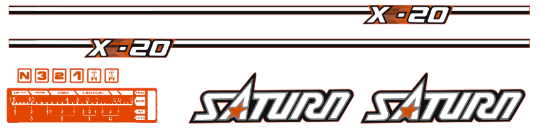 Set Adesivi decalcomania cofano Kubota Satrun X-20