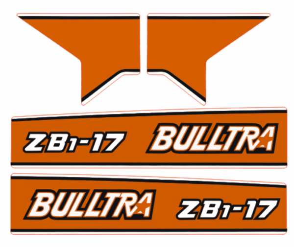 Adesivi decalcomania cofano Kubota Bulltra B1-17