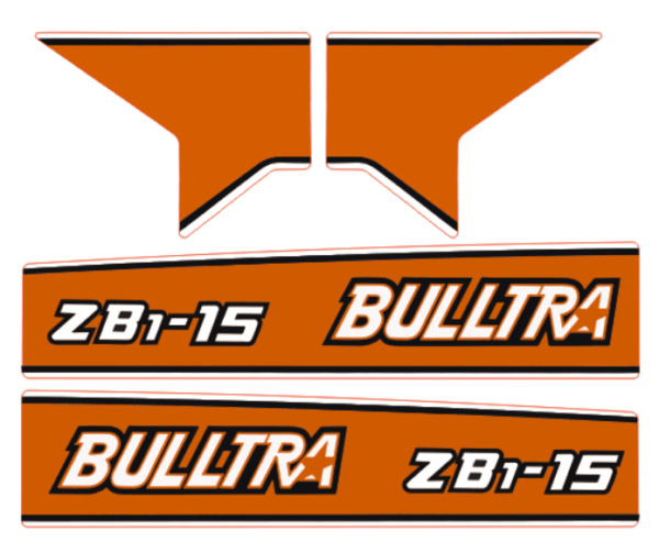 Adesivi decalcomania cofano Kubota Bulltra B1-15