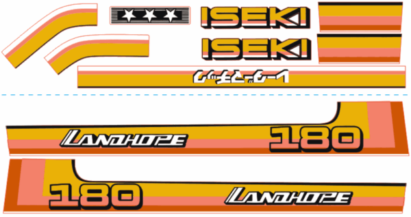 Set Adesivi decalcomania cofano Iseki Landhope TU180