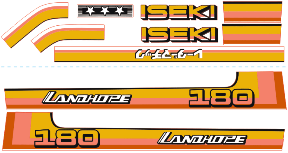 Set Adesivi decalcomania cofano Iseki Landhope TU180