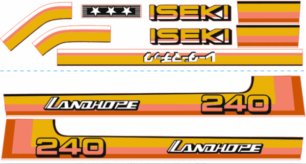 Set Adesivi decalcomania cofano Iseki Landhope TU240