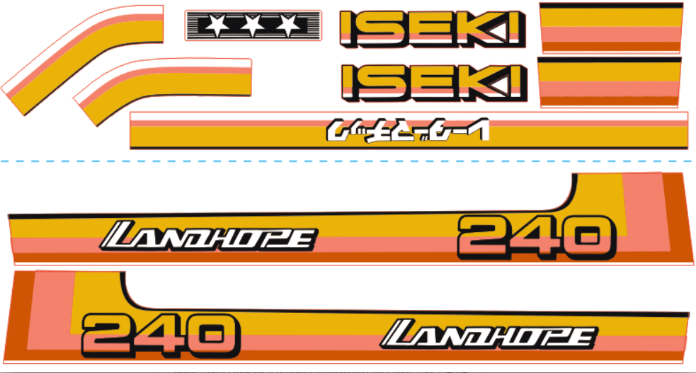 Set Adesivi decalcomania cofano Iseki Landhope TU240