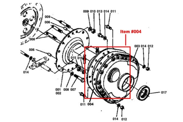 Guarnizione trasmissione finale Kubota L185, L235, L245, L275 - immagine 2
