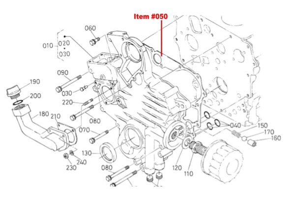 Guarnizione di distribuzione Kubota Z400, Z402, Z430, Z482, Z602, D600, D640, D662, D722, D782, D902 - immagine 2