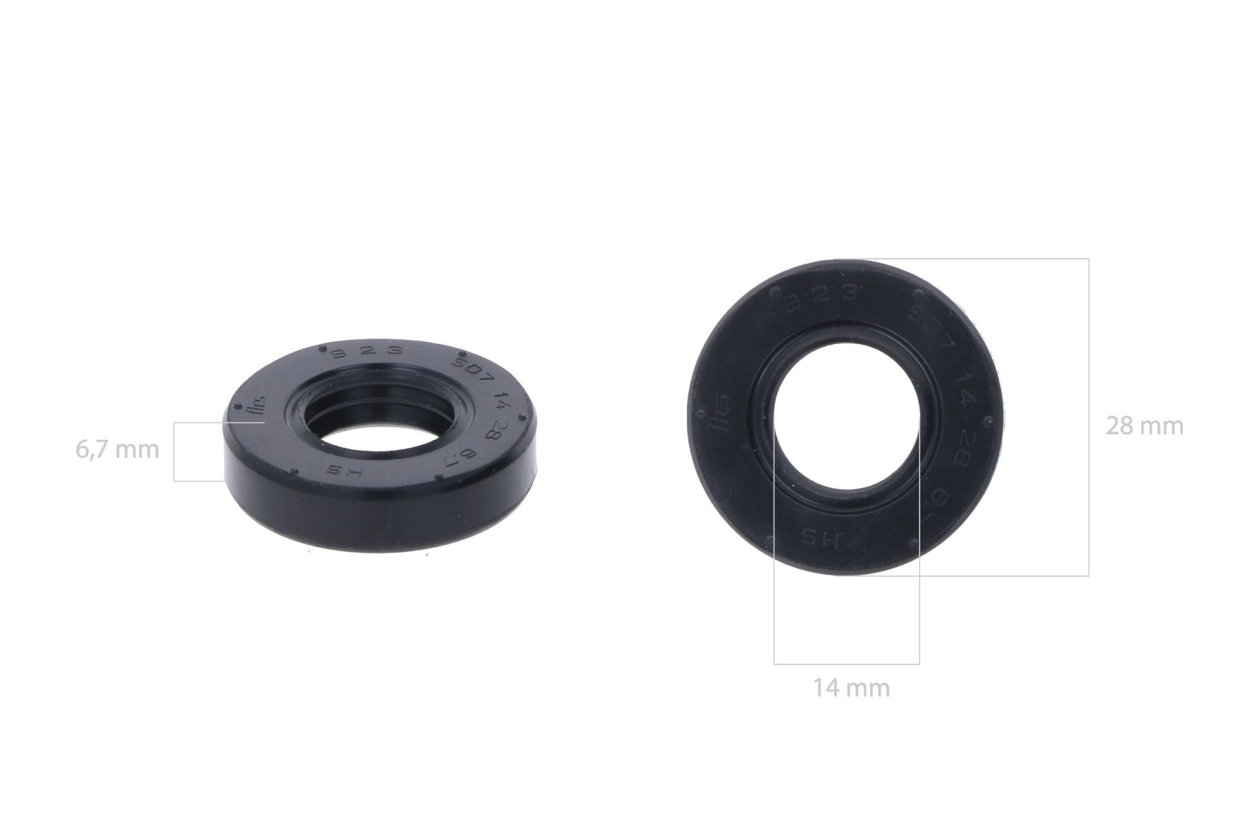 Anello la pompa idraulica Kubota 14x28x6.7mm
