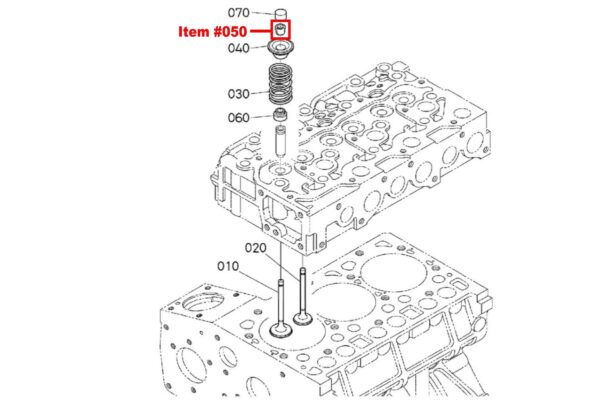 Set colletto valvola Kubota D1301, D1403, D1462, D1463, D1503, D1703, D1803, ER800-900, GH400, RD95, RD105, RD110, RD115, V1502, V1512, V1702, V1902, V1903, V2003, V2203, V2403, V3300, F2202, F2402, F2503, F2803, Z650, Z751, Z851, - immagine 2