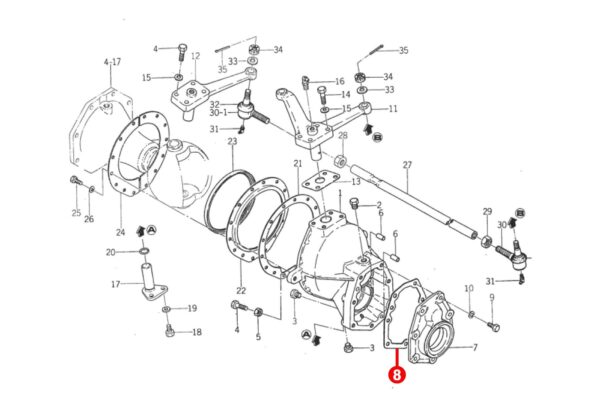 Guarnizione trasmissione finale asse anteriore Iseki TX, Bolens G154, G174, H152, H174, Massey Ferguson 1120, Bianco FB21 - immagine 2