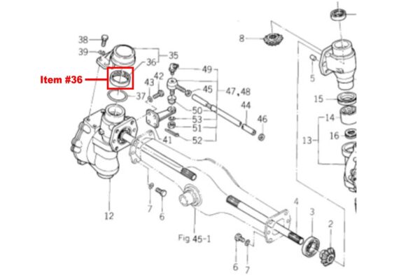 Cuscinetto Boccola assale anteriore 4WD Iseki TE3210, TU1400, TU1401, TU1500, TU1501, TU1600, TU1601, TU1700, TU1701, TU1900, TU1901, TU2100, TU2101, - immagine 4