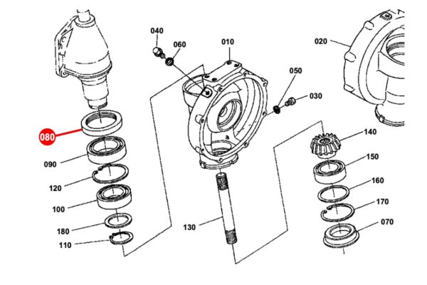 Guarnizione assale anteriore 4WD Kubota GL, L, L1-tipi, Hinomoto NX-tipi - immagine 6