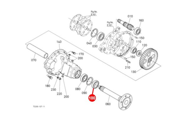 Guarnizione assale posteriore Kubota GL, L, L1-Tipi, Hinomoto NX-Tipi - immagine 3