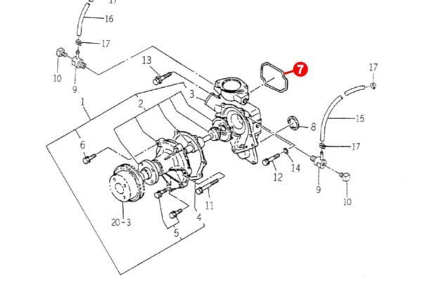 O-ring per pompa dell'acqua Iseki E3AD1, 3AD1, 3AE1, 3AF1, 3AG1, E3AE1, E3AF1, E3AG1, Bolens, Massey Ferguson 1250, 1260, - immagine 4