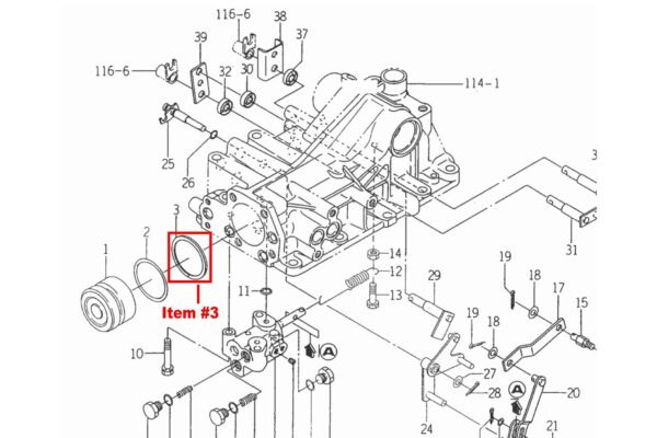 Anello di supporto del cilindro di sollevamento Iseki TE, TF, TM, TS, 2115, 2120, 2125, 3015, 3020, Bolens G, Massey Ferguson 1205, 1210, 1215, 1220, 1225, 1519, 1520, 1523, 1525 - immagine 4