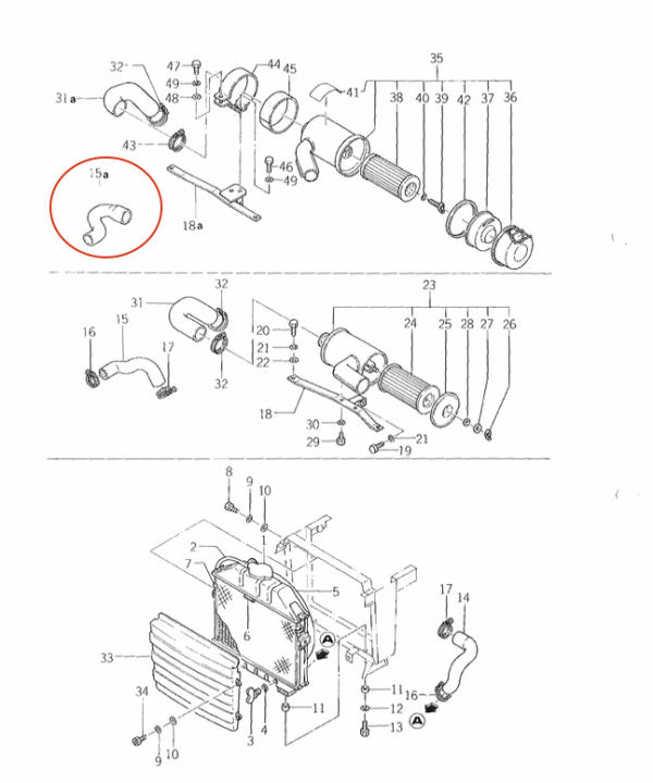 termostato del tubo dell'acqua Iseki TX1300, TX1500 - immagine 4