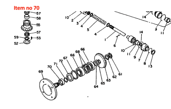 Yanmar Boccola collare perno mozzo / guarnizione 4WD YM1500 - immagine 3