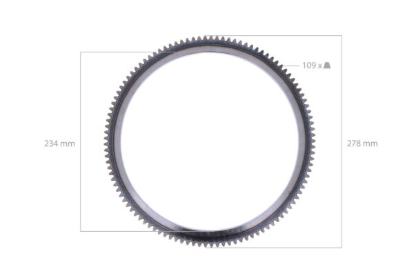 Corona dentata di avviamento Z=109 Shibaura J744, N843, Perkins 103, 403, Caterpillar C1.1, C2.2, 3013, 3013C, 3014, - immagine 2
