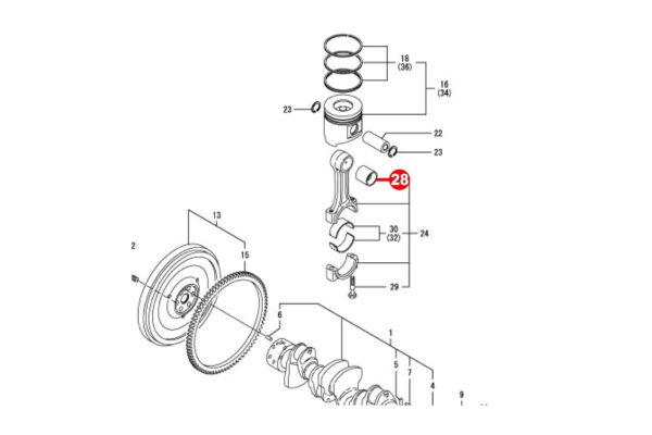 Boccola Biella STD Yanmar 3T82/84, 3TN82/84, 3TNB80/82/84, 4TN82/84/86/88, 3TNE84/88, 3TNS84, 4TNA78, 4TNE84/88, 3TNV82/84/86/88, 4TNV84/86/88, - immagine 3