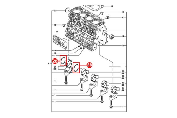 Cuscinetto Assiale STD Yanmar 3TNE84/88, 3TNV84/88, 4TNE84/88, 4TNV84/88, TK482, TK486, Marine, Komatsu, - immagine 2