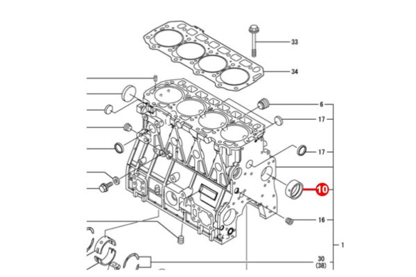 Boccola dell'albero a camme STD Yanmar 4TNE92, 4TNE94, 4TNE98, 4TNV94, 4TNV98, Komatsu 4D92, 4D94, 4D98, S4D94E, - immagine 3