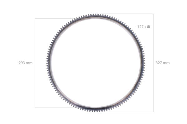 Corona dentata di avviamento Z=127 Yanmar 3TNE84/88, 4TNE84/88, 3TNV84/88, 4TNV84/88, Komatsu, Yanmar Marine, etc., - immagine 2