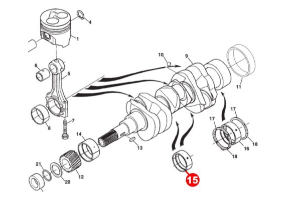 Cuscinetto albero motore STD Kubota D600, D640, D650, D662, D722, D750, D782, D850, D902, D950, V1100, V1200, Z400, Z402, Z430, Z482, Z500, ZB500, Z600, ZB600, Z602, - immagine 4