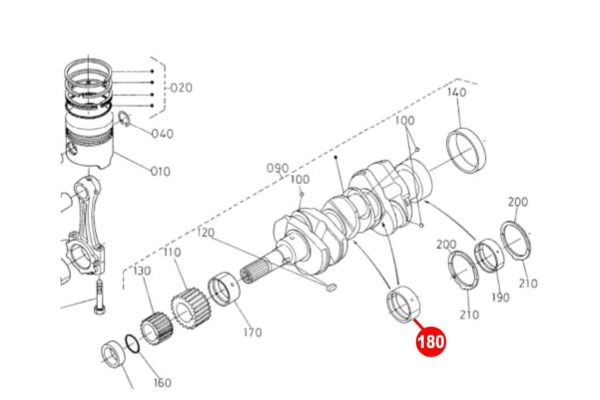 Cuscinetto albero motore STD Kubota D905, D1005, D1105, D1305, V1305, V1405, V1505, WG1605, - immagine 4
