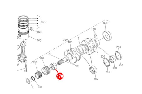 Cuscinetto dell'albero motore STD (Anteriore) Kubota D905, D1005, D1105, D1305, V1305, V1405, V1505, WG1605, - immagine 4