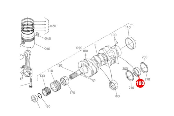 Cuscinetto albero motore STD (posteriore) Kubota D905, D1005, D1105, D1305, V1305, V1405, V1505, WG1605, - immagine 4