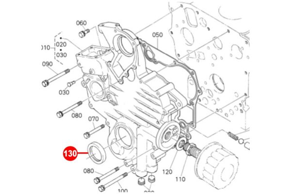 Guarnizioni albero (anteriore) Kubota D600, D640, D662, D722, D782, D902, Z400, Z402, Z430, Z482, Z602, - immagine 5
