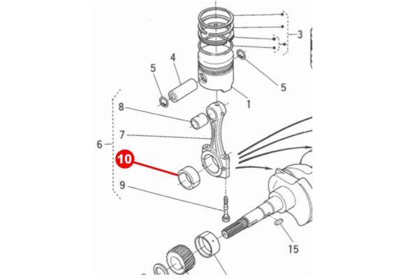 Set cuscinetti di biella STD Kubota D650, D750, D850, D950, - immagine 3