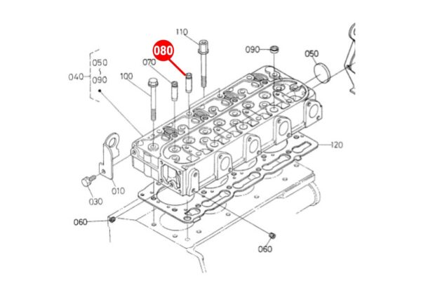 Valvola guida (di scarico) Kubota D905, D1105, D1105, E75N, E75NB3, EA300, V3300, - immagine 5
