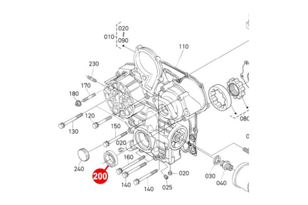 Guarnizioni albero (anteriore) Kubota D905, D1005, D1105, D1305, DF1005, V1205, V1305, V1405, V1505, WG1005, WG1605, - immagine 5
