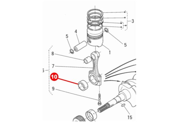 Set cuscinetti di biella STD Kubota V1100, V1200, - immagine 3
