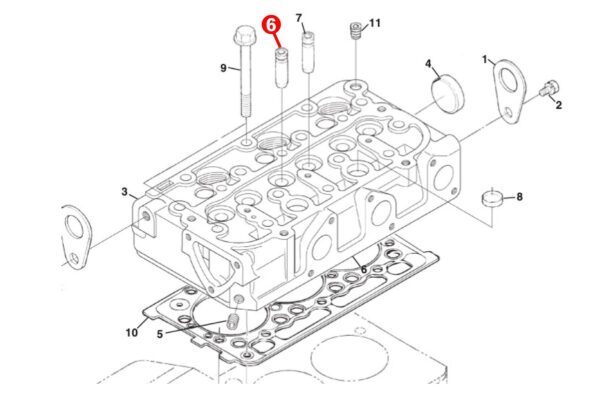 Valvola guida (di aspirazione) Kubota D600, D640, D662, D722, D782, D902, Z400, Z402, Z430, Z482, ZB600, Z602, - immagine 5