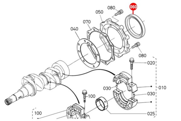 Guarnizioni albero (posteriore) 68x80x10 Kubota D600, D640, D650, D662, D722, D750, D782, D850, D902, D950, V1100, V1200, V1205, Z402, Z432, Z482, Z500, Z602, - immagine 5