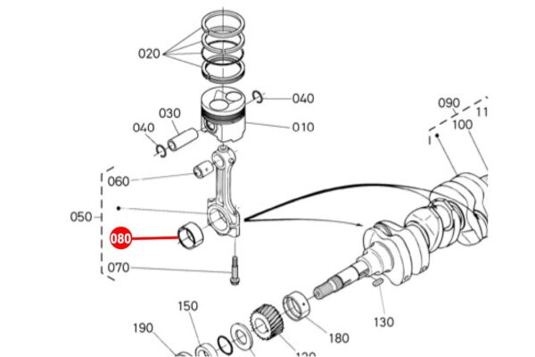 Cuscinetto di biella STD Kubota D1302-DI, D1402-DI, D1403, D1462-DI, D1463, D1503, D1703, D1803, F2202, F2402, F2503, F2803, S2602, S2802, V1512, V1903, V2003, V2203, V2403, - immagine 4