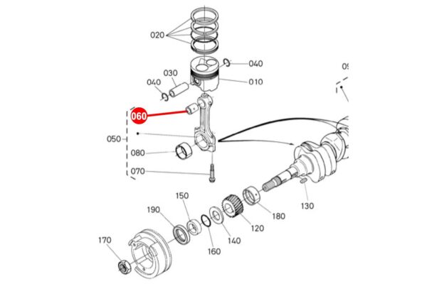 Boccola Biella STD Kubota D1402, D1403, D1462, D1463, D1503, D1703, D1803, D1903, F2202, F2402, F2503, F2803, S2602, S2802, V1512, V1702, V1902, V1903, V2003, V2203, (Non Turbo), - immagine 3