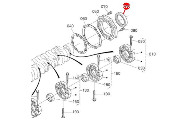 Guarnizioni albero (posteriore) Kubota D1102, D1301, D1302, D1402, D1403, D1503, D1703, D1803, V1702, V1902, V1903, V2003, V2203, V2403, - immagine 5