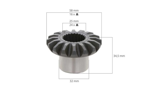 Pignone assale anteriore Yanmar YM1601, YM1610, YM1702, YM1720 - immagine 2