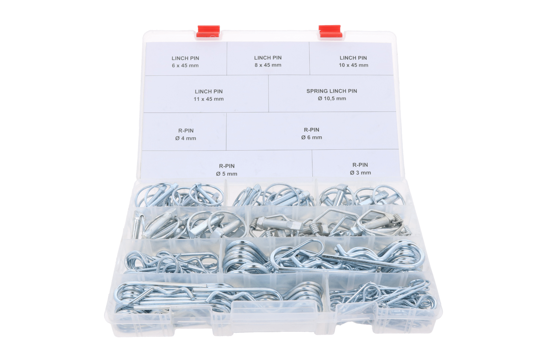 Assortimento 159 penne R-clip e linch