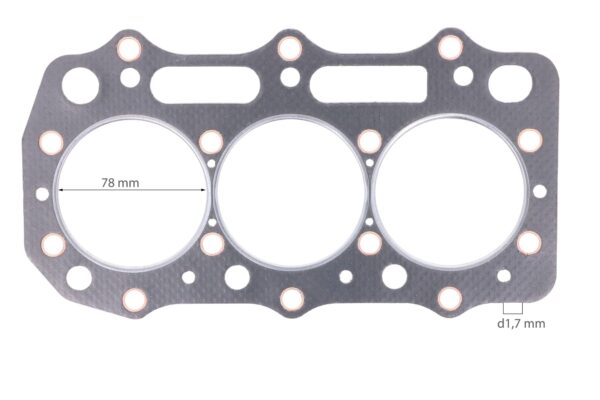 Guarnizione testata Shibaura S773 (L), Perkins 403-11, Caterpillar C1.1, 3011C, Volvo Penta D1-30, Mitsubishi S3L7, - immagine 2