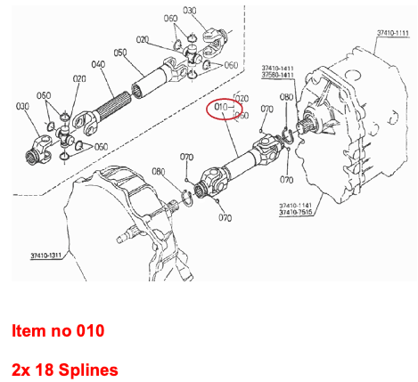 Albero di trasmissione Kubota X20, X24, GT3, GT5, GT8