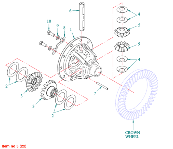Ingranaggio 10T differenziale (Parte posteriore) Captain 273, Startrac 273,