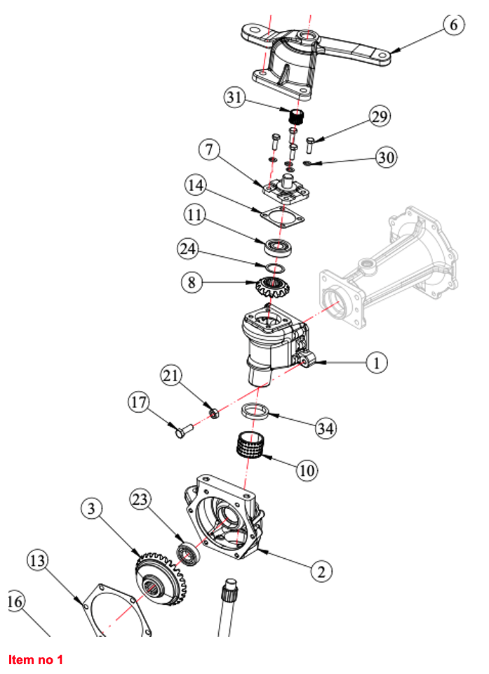Alloggiamento per albero verticale Sinistra (superiore) Captain, Startrac, Antonio Carraro, Etc.,