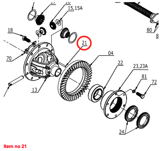 Spina blocco differenziale Captain 260,