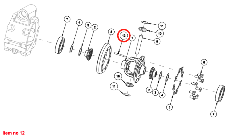 Vuota Chiavetta Ø5.5x50 Differenziale 4WD Captain, Startrac, Agritech, Antonio Carraro,
