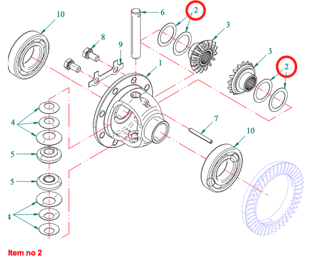 Spessore di rasamento Ø31xØ42x0.5mm Differenziale 4WD Captain, Startrac, Agritech, Antonio Carraro, Etc.,