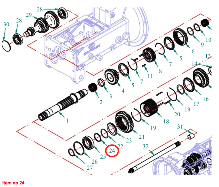 Anello di sicurezza, esterno Ø42X1.75 Captain 200DI, 250DI, 260, 273, 280, 280DX,