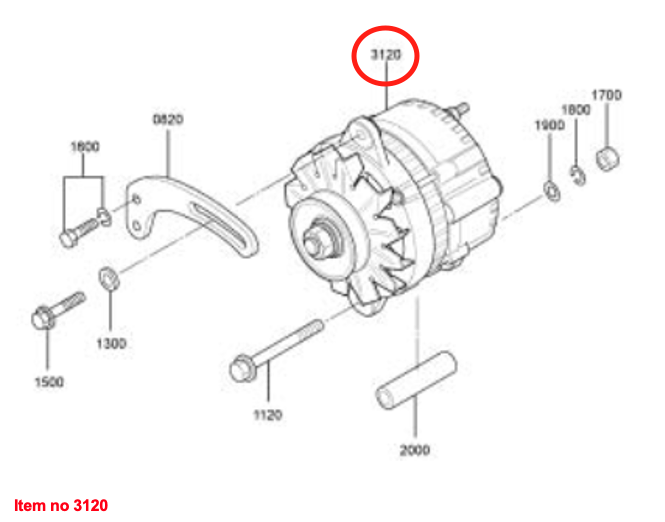 Alternatore 12V 40 Amp Captain 223, Startrac 22, 223, Antonio Carraro 22M, Solis 20, Mitsubishi MVL3E, L2E, L3E, Etc.,