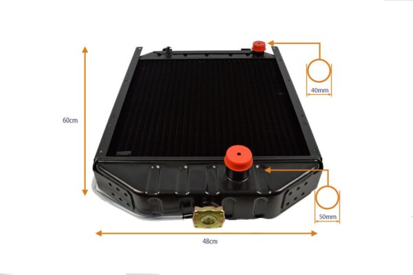 Radiatore Landini 5500, 6500, 7500, 7550, 8500, Massey Ferguson 154, 174, 184, 194, 233, 234C, 253, 254C, 273, 274, 274C, 274SK, 283, 284, 293, 294, 440Xtra Brazilian - immagine 8
